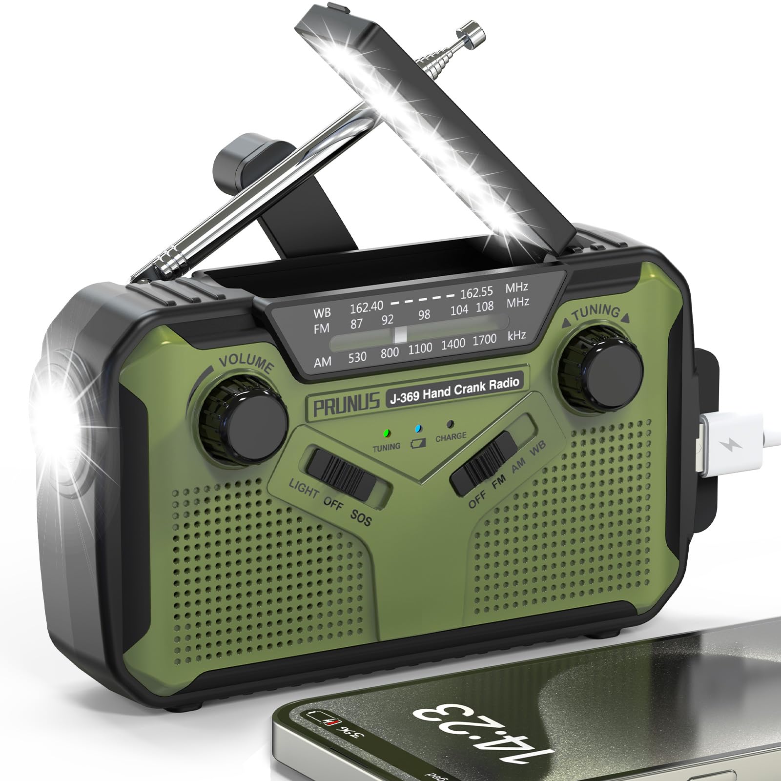 Amazon.com: PRUNUS J-369 11100mWh Emergency Weather Radio, AA